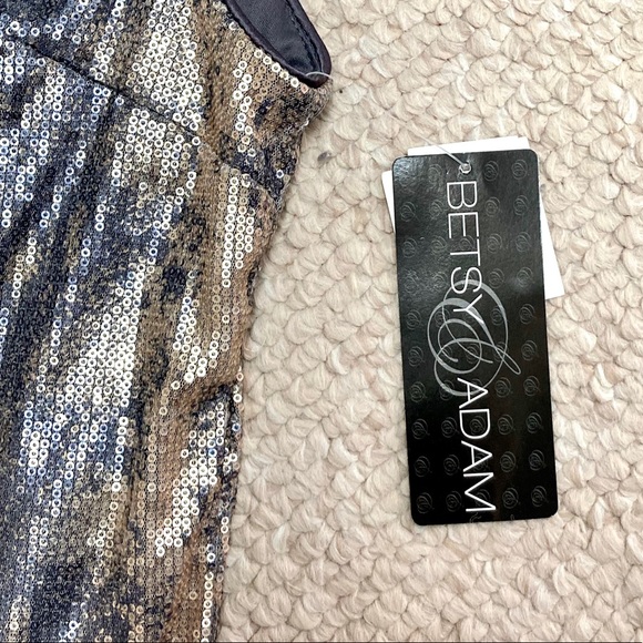 Betsy & Adam Sequin Formal Short Dress - Picture 3 of 14